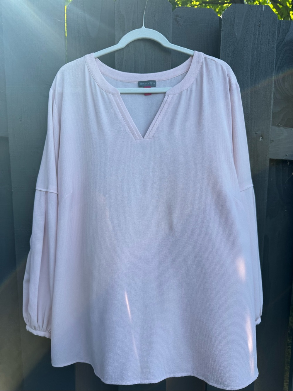 Vince Camuto Light Pink V-Neck Long Sleeve Top 3X